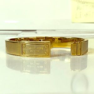 Michael Kors logo gold plaque Bangle bracelet